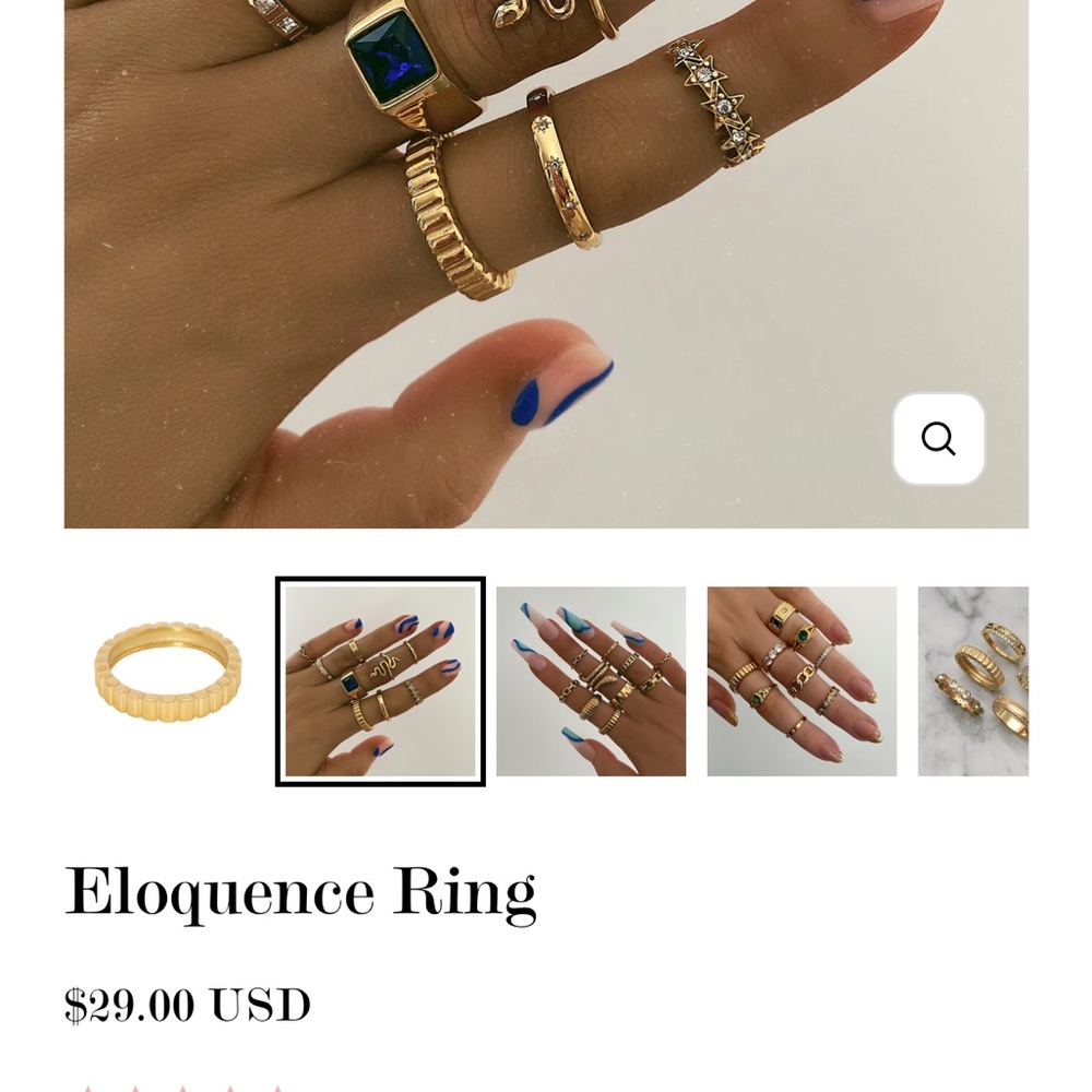 Bohomoon Eloquence gold ring size 6